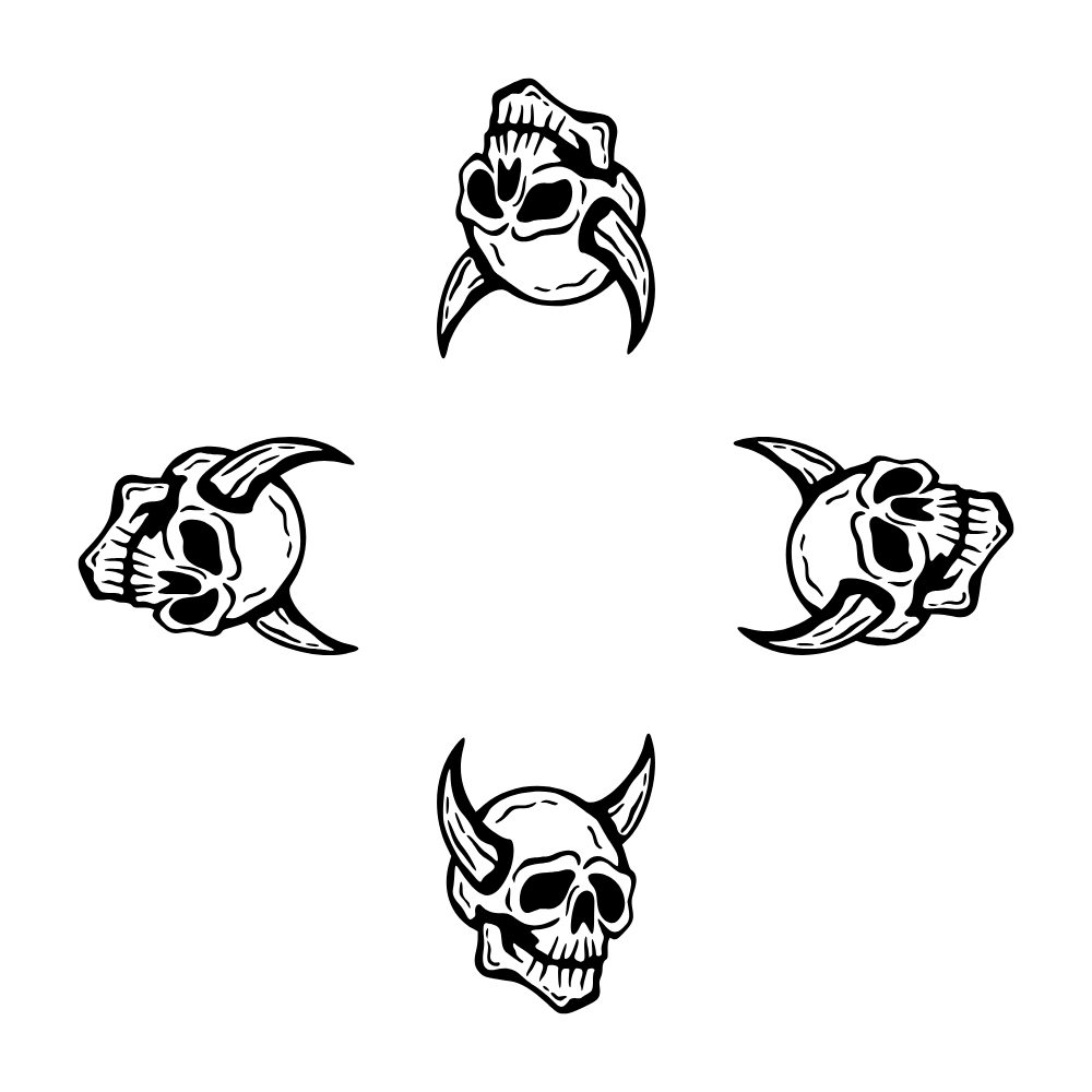 Design Halloween 2025 - Crânes cornus